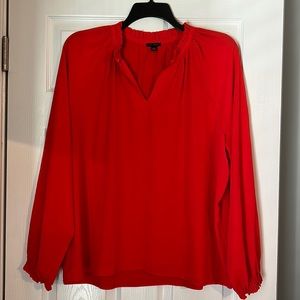 Ann Taylor pull-over blouse, poet sleeves - XL